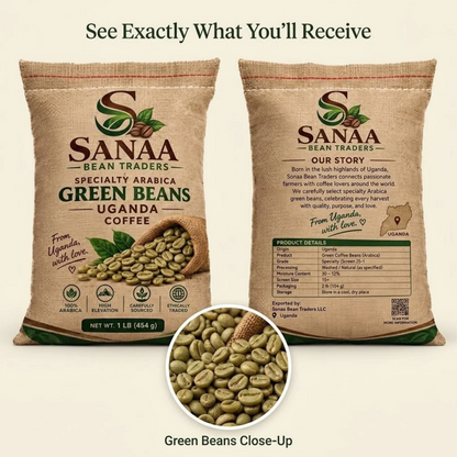 Sanaa Traders Premium Ugandan Green Coffee Beans | Unroasted African Coffee